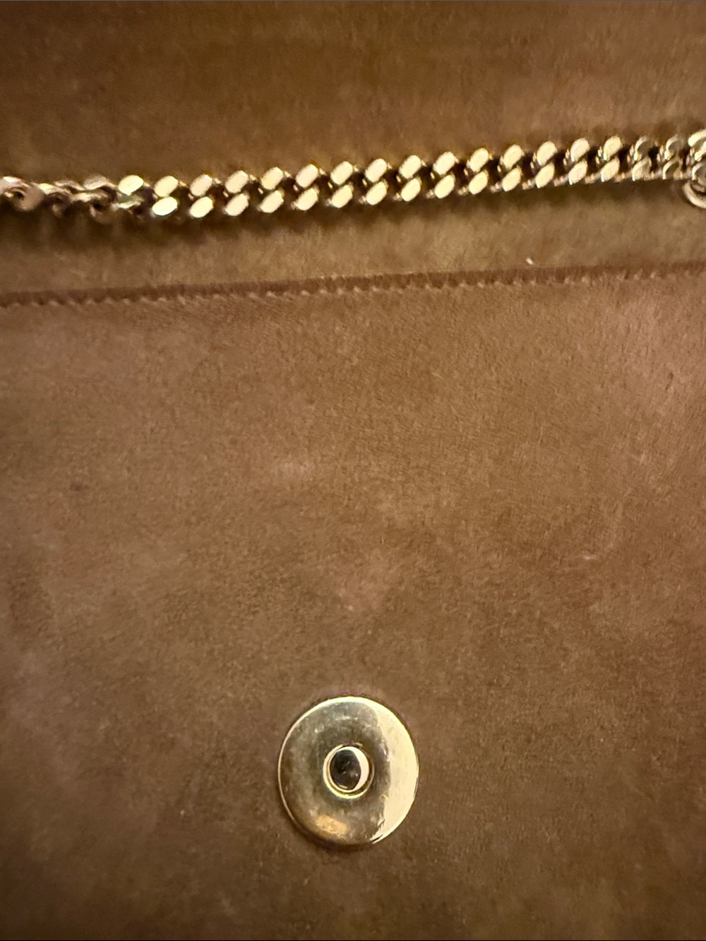 Saint Laurent Brown Suede Fringe Shoulder Bag with Gold YSL Hardware - Picture 13 of 17